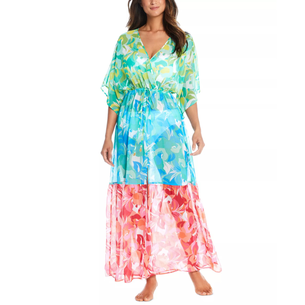Bleu by Rod Beattie Women's Chiffon Cover-up Dress Multicolor Size M 15472